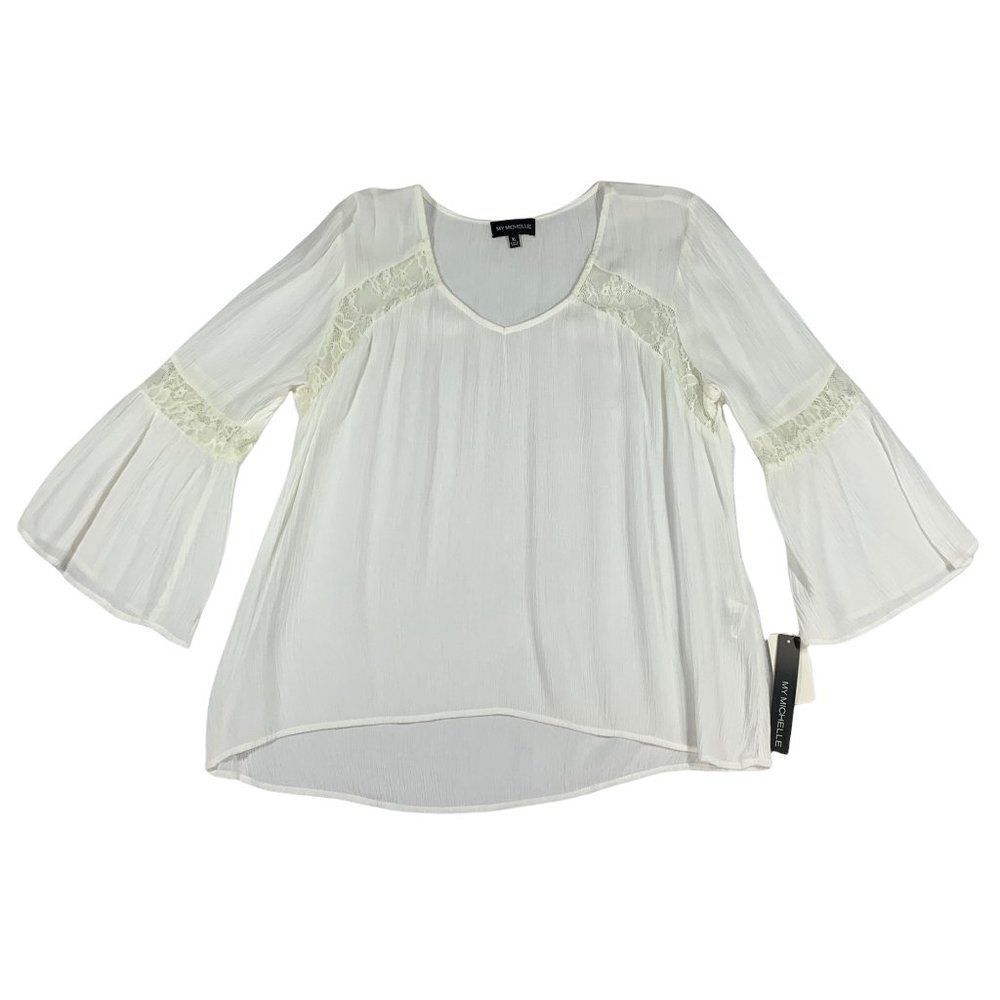 My Michelle Women's Ivory Indies Rock Top